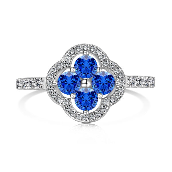 Royal Blue Clover Ring