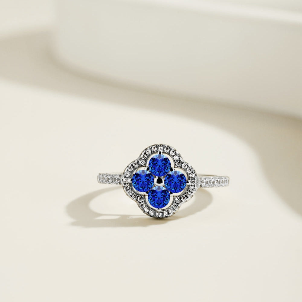 Royal Blue Clover Ring