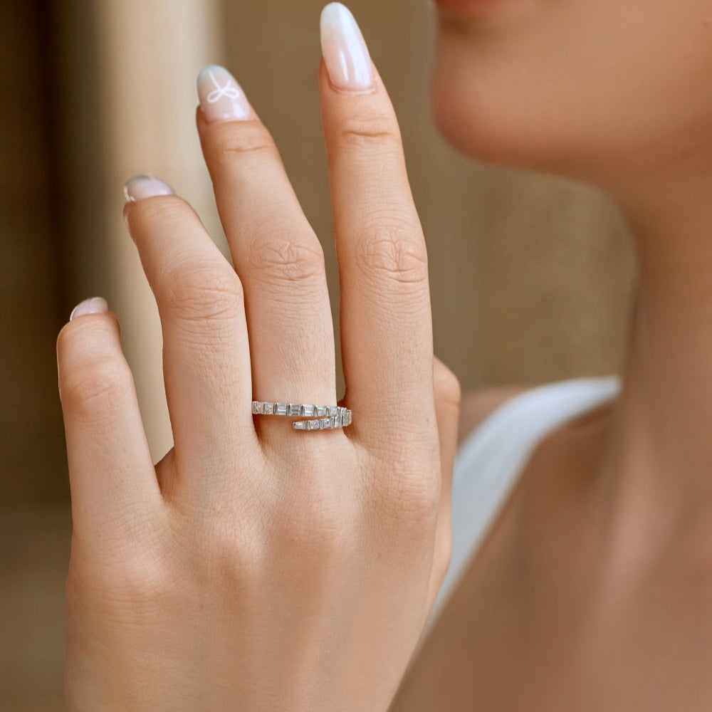 Two-Tailed Ring - Rhodium Plated