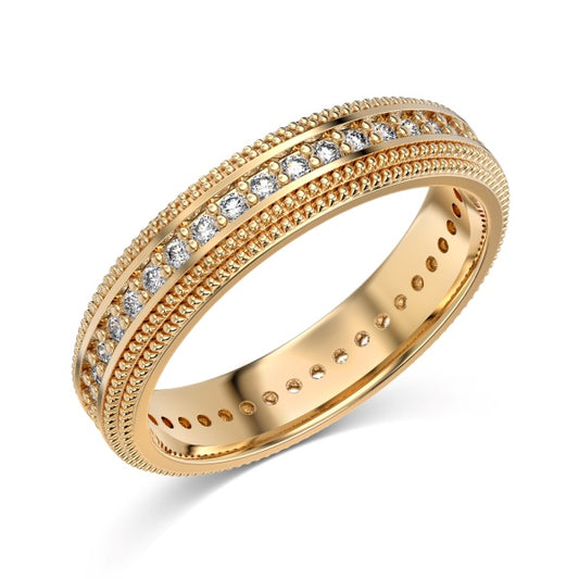 Channel Set Zircon Wedding Band