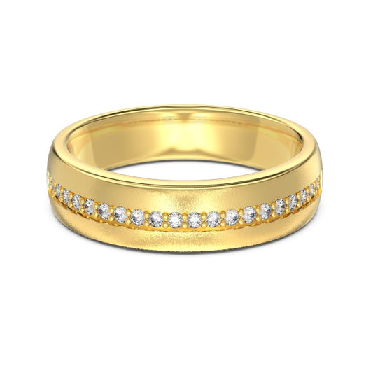 Wedding Band with Zircon - 18k Gold Plated