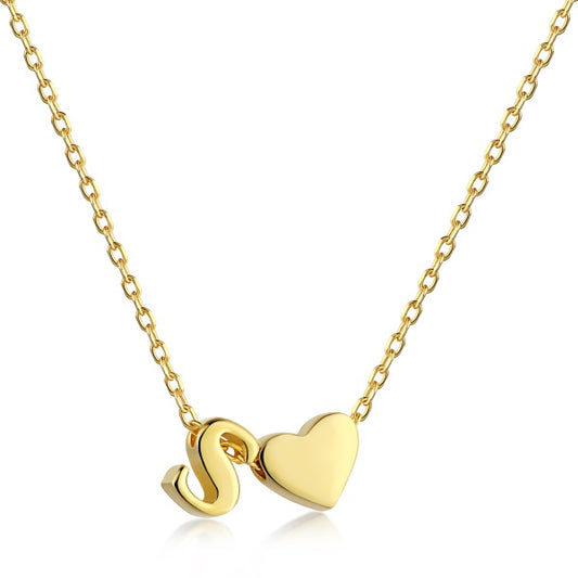 Heart and Initial Pendant Necklace