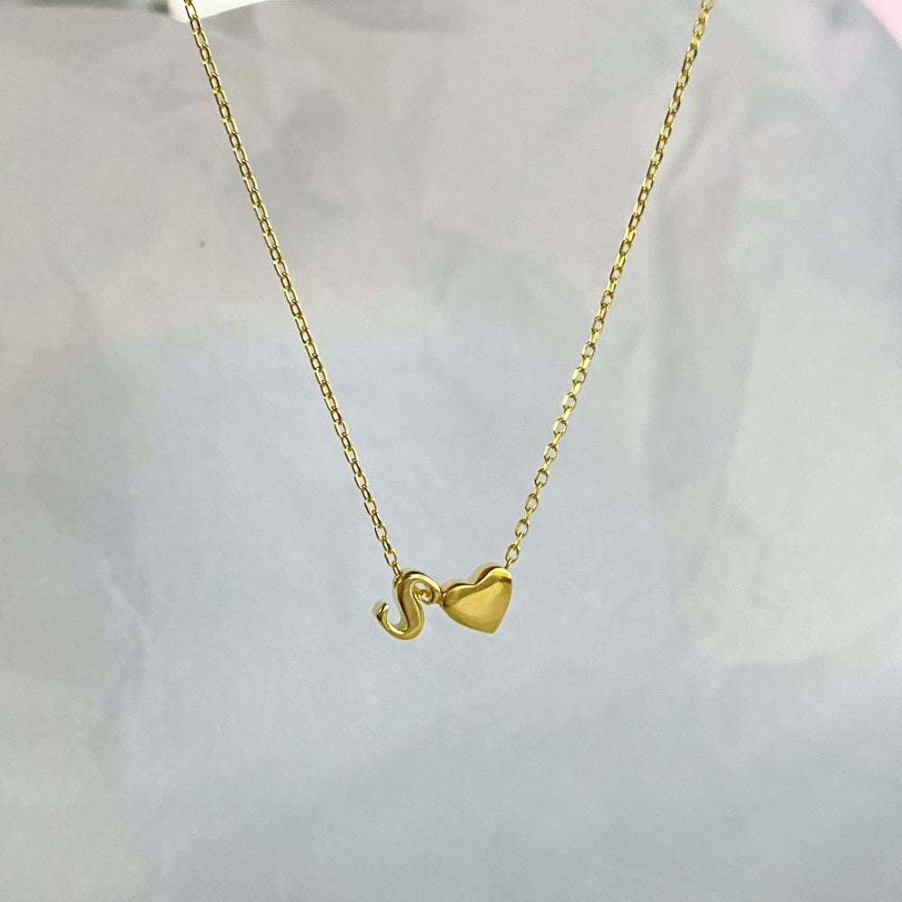 Heart and Initial Pendant Necklace