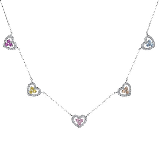 Five Heart Charms Necklace