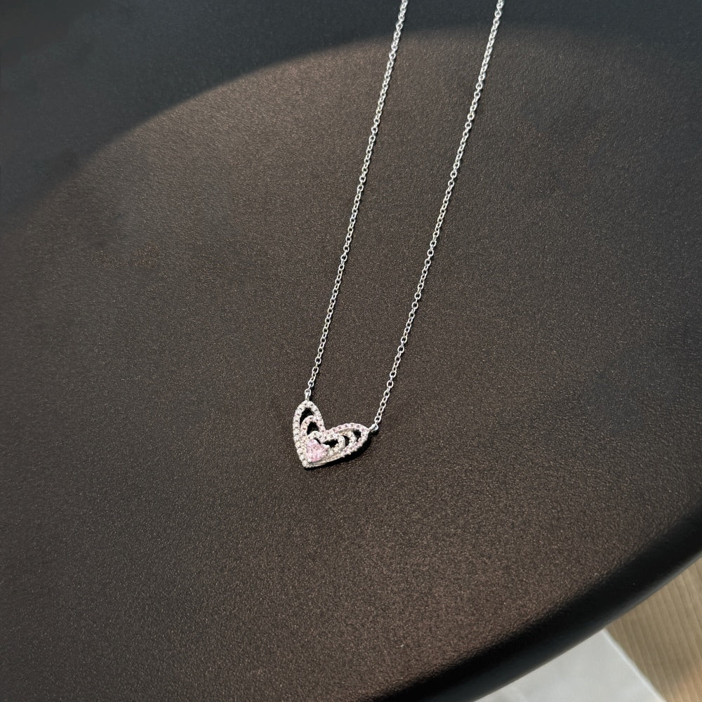 Three Open Heart Necklace