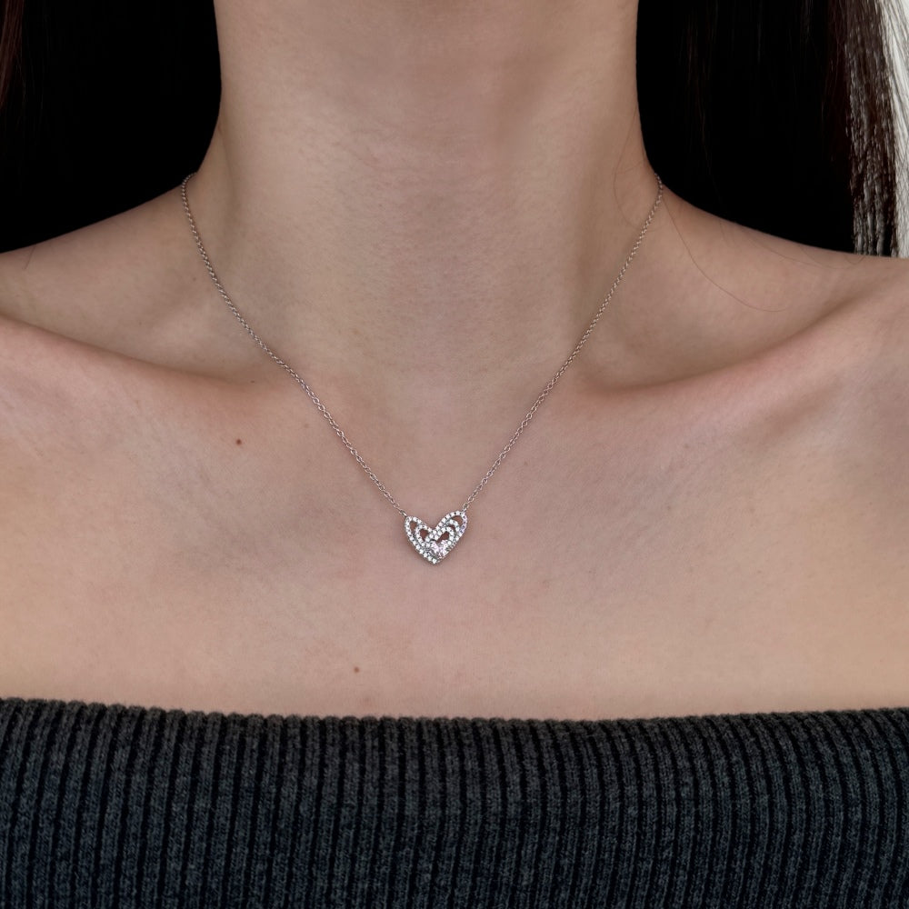 Three Open Heart Necklace