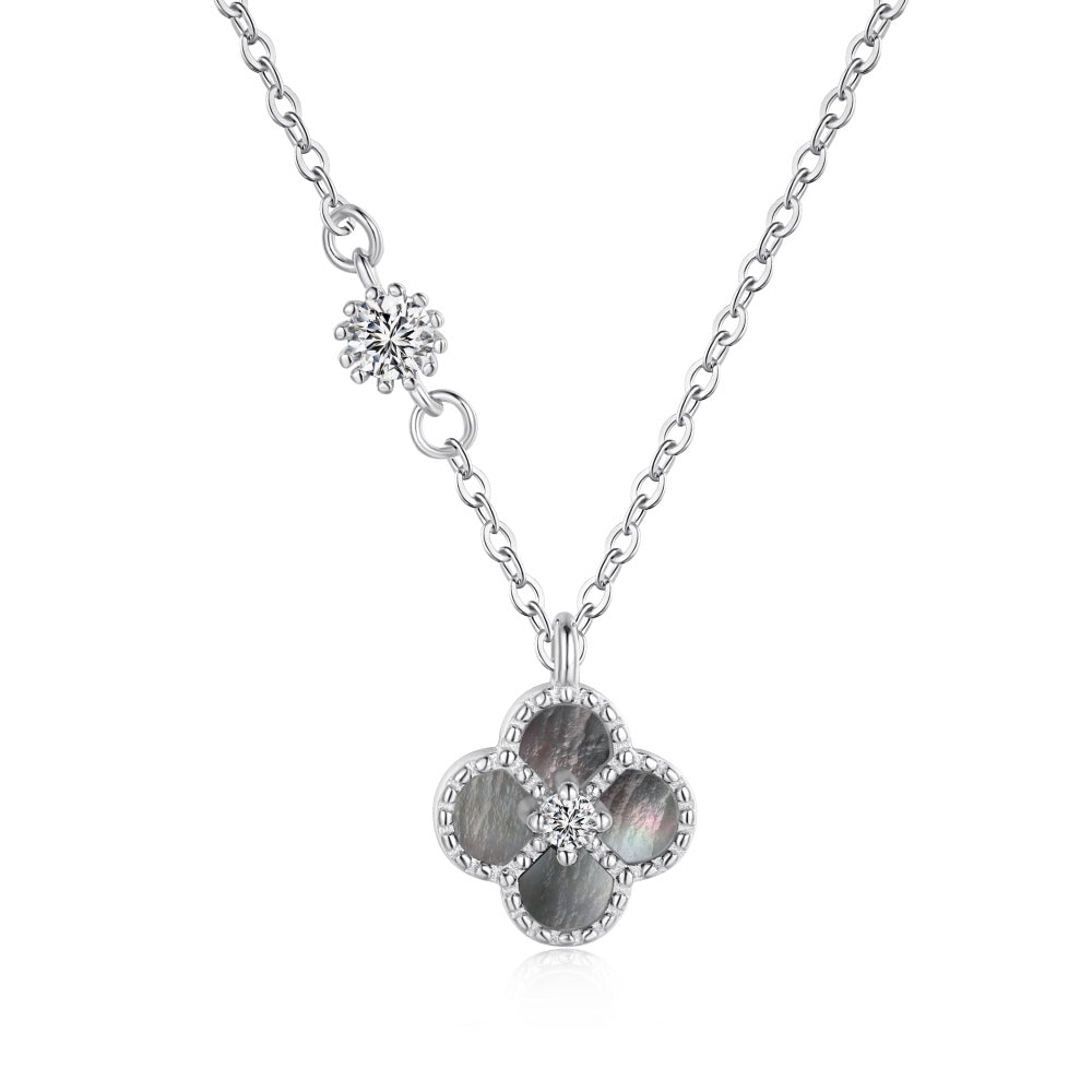 Four Leaf Pendant Necklace - Gray