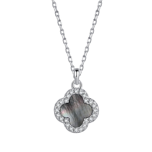 Clover Pendant Necklace - Gray