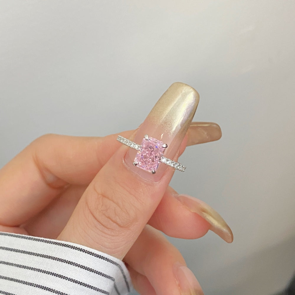 2 Carat Pink Gemstone Engagement Ring