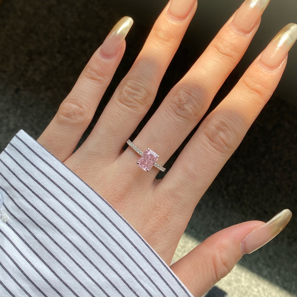 2 Carat Pink Gemstone Engagement Ring