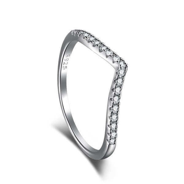 Wishbone Half Eternity Ring