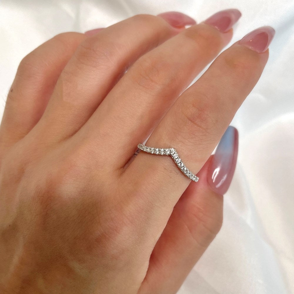 Wishbone Half Eternity Ring