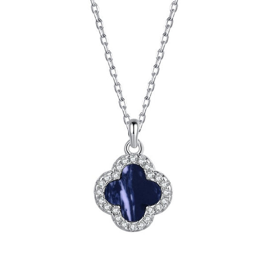 Clover Pendant Necklace - Royal Blue