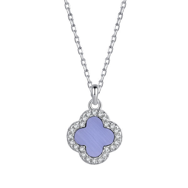 Clover Pendant Necklace - Light Purple