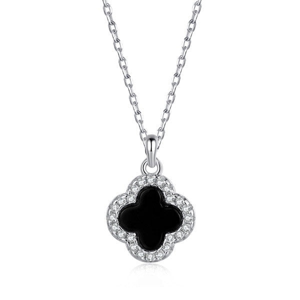 Clover Pendant Necklace - Black